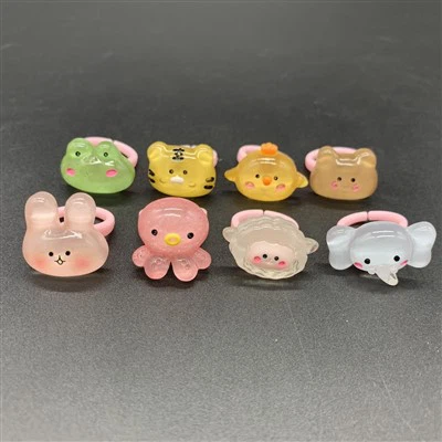 Пластиковые кольца с милыми мультяшными животными